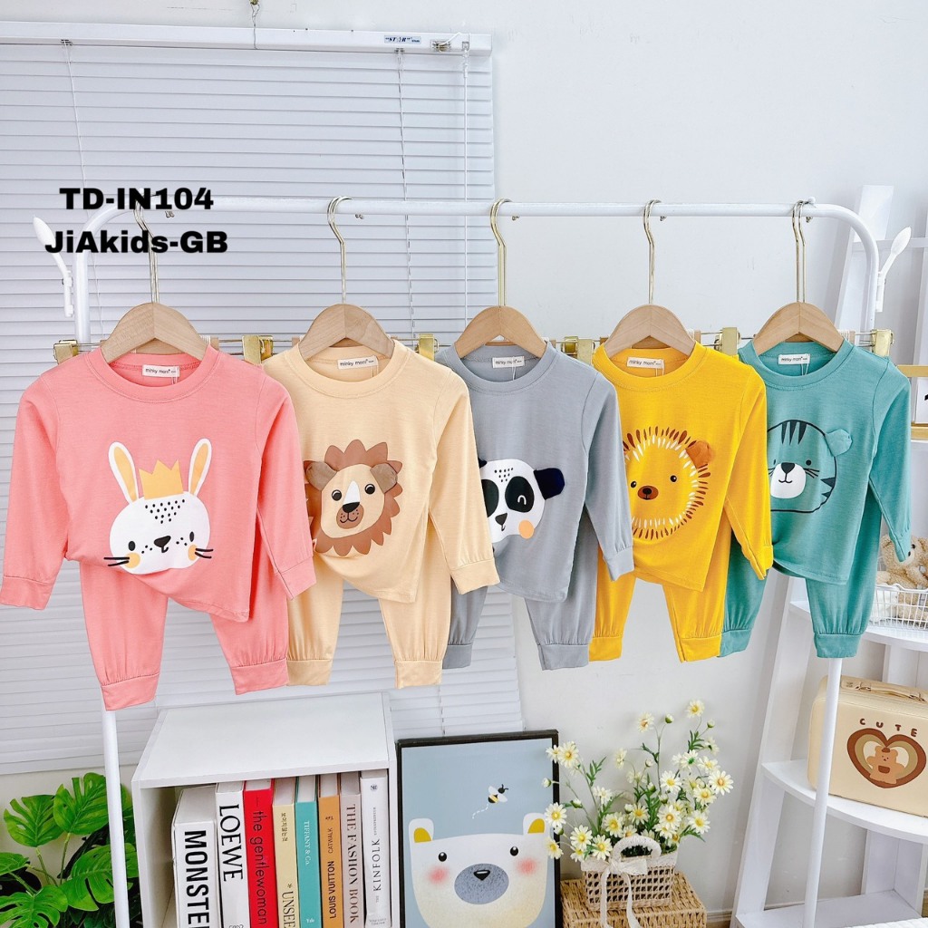 shopee-vn-11134207-7r98.jpg Bộ dài Minky hình thú có tai ống bo chất liệu thun lạnh 5 mẫu có size nhí 90-120 size đại 130-150 cho bé - Image 1