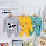 Bộ dài Minky hình thú có tai ống bo chất liệu thun lạnh 5 mẫu có size nhí 90-120 size đại 130-150 cho bé - Image 3