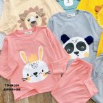 Bộ dài Minky hình thú có tai ống bo chất liệu thun lạnh 5 mẫu có size nhí 90-120 size đại 130-150 cho bé - Image 4