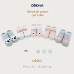 Set 5 đôi vớ tất trẻ em Dokma thun mềm dày dặn cho bé - Image 2