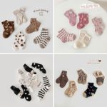 Set 5 đôi vớ / tất hình gấu style Vintage HQ cho bé nhiều mẫu dễ phối đồ
