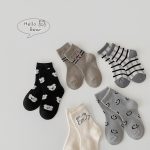 Set 5 đôi vớ / tất hình gấu style Vintage HQ cho bé nhiều mẫu dễ phối đồ - Image 3