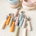 Thìa Muỗng Nĩa Dĩa inox hình Bí ngô Bar-rot cho bé ăn dặm