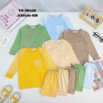 Bộ dài Minky raglan caro phối túi chất liệu thun lạnh 5 mẫu có size nhí 90-120 size đại 130-150 cho bé