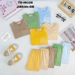 Bộ dài Minky raglan caro phối túi chất liệu thun lạnh 5 mẫu có size nhí 90-120 size đại 130-150 cho bé - Image 4