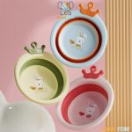 Chậu rửa mặt gấp gọn Hình Thỏ đi mưa Thỏ cà rốt cho bé