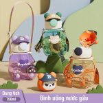[Thanh lý] Bình uống nước ống hút hình Heo - Gấu - Hươu có dây đeo cho bé nhiều hình nhiều size (có ảnh thật) - Image 2