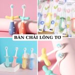 Bàn chải đánh răng cotton lông tơ hình Chuồn Chuồn / Cánh cụt / Hoa cho bé (mẫu lùn)