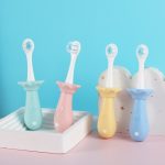 Bàn chải đánh răng cotton lông tơ hình Chuồn Chuồn / Cánh cụt / Hoa cho bé (mẫu lùn) - Image 6