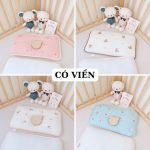 Gối bông lót đầu điều hòa Monona không viền / có viền cho bé từ sơ sinh thấm hút thoáng khí - Image 2