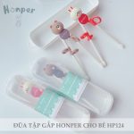 Đũa tập ăn hình Gấu Thỏ Honper HP124 có hộp đựng xịn xò cho bé
