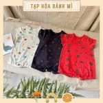 Bodysuit đùi có tay chất vải cotton co giãn 4 chiều cho bé dưới 2 tuổi