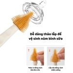 Bộ cọ rửa bình sữa di động hình Gấu / Sư tử/ Trơn 6 chi tiết gấp gọn mang đi - Image 4