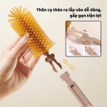 Bộ cọ rửa bình sữa di động hình Gấu / Sư tử/ Trơn 6 chi tiết gấp gọn mang đi - Image 5