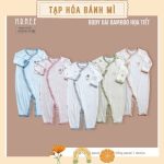 [Sale mẫu lỗi] Body dài HRNEE cài chéo họa tiết thú vải bamboo cho bé