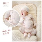 [Sale mẫu lỗi] Bộ dài sơ sinh cài chéo HRNEE mẫu Je t'aime cho bé - Image 3