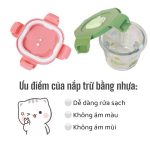 [Set 3c][Nắp lock] Hộp trữ đông thực phẩm bằng thủy tinh Misan dung tích 230ml cho bé ăn dặm - Image 6