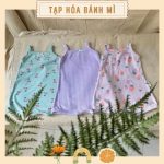 Bodysuit Body 2 dây cho bé gái nhỏ 0-1 tuổi mặc mùa hè chất thun cotton thông hơi dễ thương
