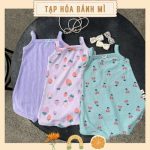 Bodysuit Body 2 dây cho bé gái nhỏ 0-1 tuổi mặc mùa hè chất thun cotton thông hơi dễ thương - Image 2