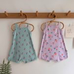 Bodysuit Body 2 dây cho bé gái nhỏ 0-1 tuổi mặc mùa hè chất thun cotton thông hơi dễ thương - Image 6