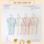 [Sale mẫu lỗi] Bộ dài sơ sinh cài giữa HRNEE mẫu Je t'aime cho bé từ sơ sinh