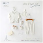 [Sale mẫu lỗi] Bộ dài sơ sinh cài giữa HRNEE mẫu Je t'aime cho bé từ sơ sinh - Image 3