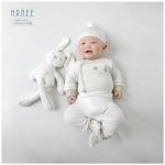 Set nón + bao tay chân HRNEE họa tiết chú voi con cho bé sơ sinh - Image 4