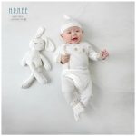 Set nón + bao tay chân HRNEE họa tiết chú voi con cho bé sơ sinh - Image 5