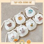 Túi mini thêu hình HQ đựng tỏi, lì xì có quai đeo cho bé