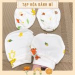 Set bao tay chân Minzy thun lạnh bo/chun cho bé sơ sinh nhiều mẫu - Image 4