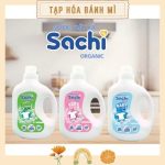 [có chai mini] Nước giặt xả 2in1 cho bé Sachi Organic hương thơm dịu nhẹ can 2kg