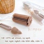 Cọ rửa bình sữa HONPER HP222 bằng silicone hộp 2 chi tiết - Image 6
