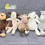 Thú bông đồ chơi cho bé Cừu Chó Khỉ Tuần lộc Tê giác Voi Gấu Cáo nhiều mẫu size to 40cm