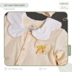 Set quà tặng quần áo phụ kiện HONEE Mary 3 món cho bé gái từ sơ sinh - Image 4