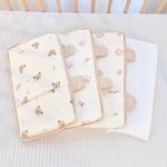 Gối cao su non tai gấu Monona MNN057 vải Cotton waffle / vải Muslin in họa tiết cho bé - Image 6