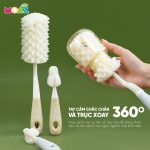 Bộ cọ rửa bình sữa Moaz Eco chất liệu mút xốp bọt biển cho bé - Image 3