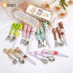 Set đũa thìa muỗng nĩa bằng inox Misan kèm hộp đựng cho bé tập ăn dặm - Image 5