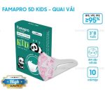 Khẩu trang y tế Famapro Kid 5D quai vải cho bé từ 4 tuổi đi học (hộp 10 cái) - Image 3