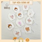 Khẩu trang vải muslin rút dây in hình cho bé vải sợi tre (túi 1 cái)