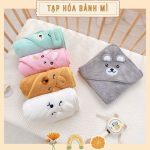 Áo ủ choàng tắm Monona hình con vật có mũ trùm đầu cho bé