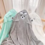 Áo ủ choàng tắm Monona hình con vật có mũ trùm đầu cho bé - Image 3
