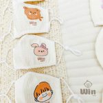 Khẩu trang vải muslin rút dây in hình cho bé vải sợi tre (túi 1 cái) - Image 3