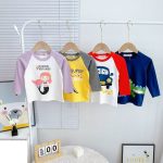 Áo thun lẻ Minky raglan tay dài hình bé trai bé gái có size 90-130 cho bé - Image 4