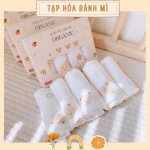 Khăn sữa sợi tre cao cấp Monona chất liệu Organic mềm mại cho bé kích thước 30x30cm (set 5c)