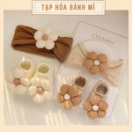 Set nón turban kèm tất vớ 3d Chicbaby cho bé gái từ sơ sinh
