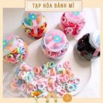 Lọ 100 chun thun khúc mix màu phụ kiện tóc cho bé gái - Image 2