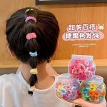 Lọ 100 chun thun khúc mix màu phụ kiện tóc cho bé gái - Image 4