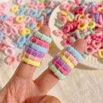Lọ 100 chun thun khúc mix màu phụ kiện tóc cho bé gái - Image 5