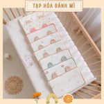 Gối cao su non tai gấu Monona MNN057 vải Cotton waffle / vải Muslin in họa tiết cho bé