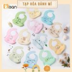 Yếm ăn dặm silicon Misan dáng HQ có máng cho bé ăn dặm